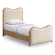Meridian Furniture Arvada Cream Vegan Leather Upholstered Twin Bed