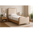 Meridian Furniture Arvada Cream Vegan Leather Upholstered Twin Bed