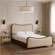 Meridian Furniture Arvada Cream Vegan Leather Upholstered King Bed