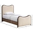 Meridian Furniture Arvada Cream Vegan Leather Upholstered Twin Bed