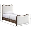 Meridian Furniture Arvada Cream Linen Textured Fabric Upholstered Twin Bed