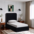 Meridian Furniture Rava Black Velvet Upholstered Twin Bed