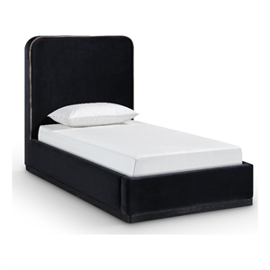 Meridian Furniture Rava Black Velvet Upholstered Twin Bed