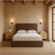 Meridian Furniture Rava Brown Velvet Upholstered Queen Bed