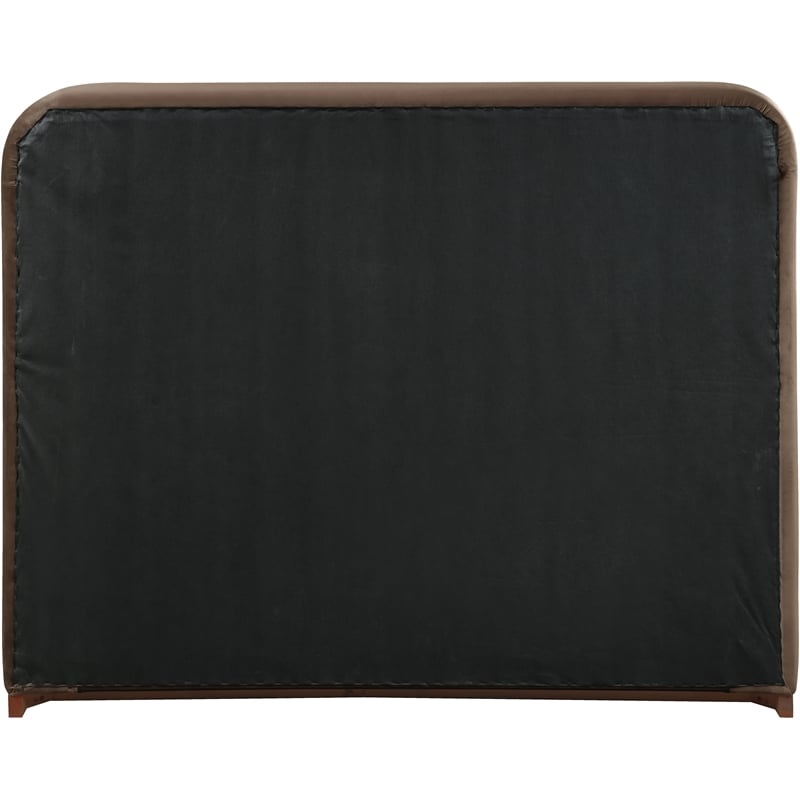 Meridian Furniture Rava Brown Velvet Upholstered Queen Bed