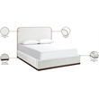 Meridian Furniture Rava Cream Velvet Upholstered Full Bed