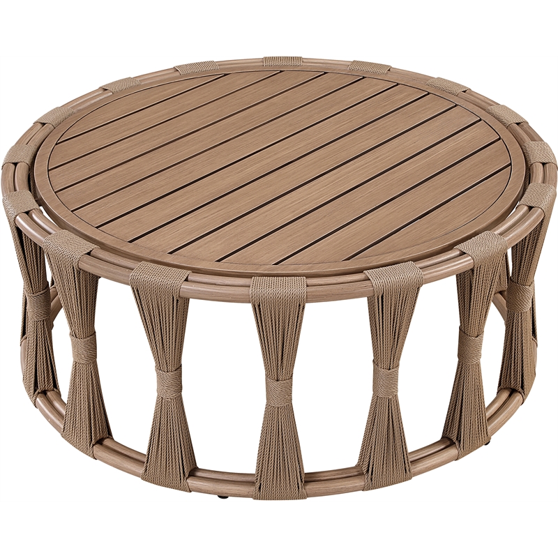 Meridian Furniture San Pietro Natural Aluminum Outdoor Patio Coffee Table