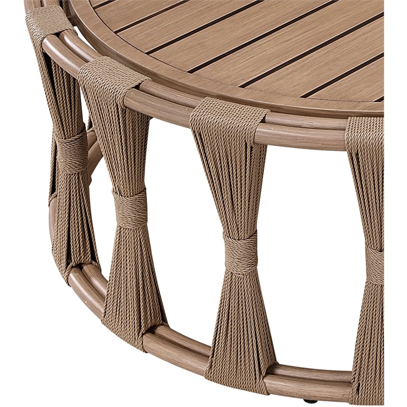 Meridian Furniture San Pietro Natural Aluminum Outdoor Patio Coffee Table
