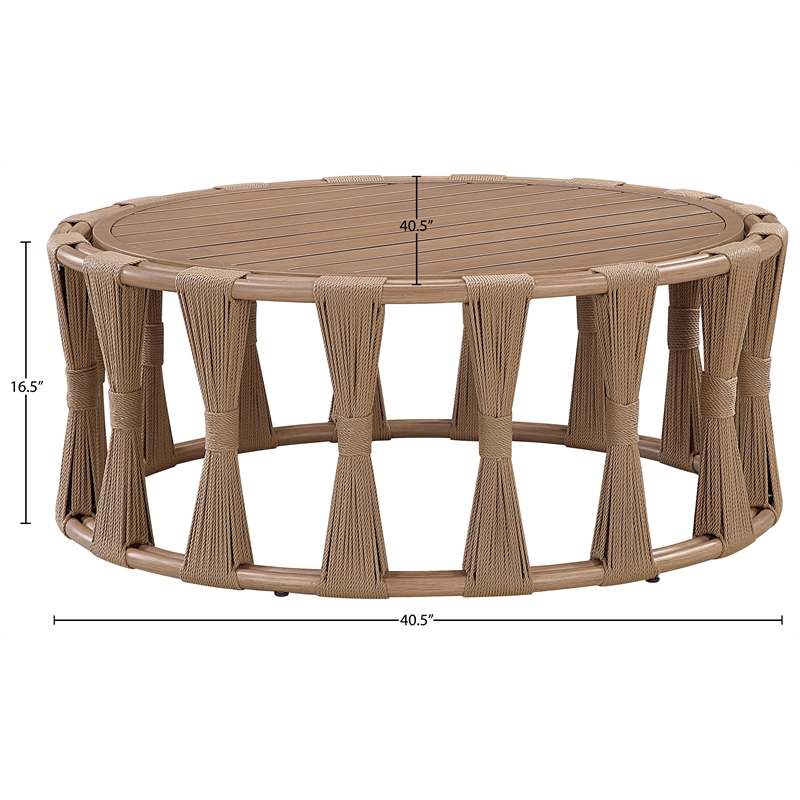 Meridian Furniture San Pietro Natural Aluminum Outdoor Patio Coffee Table