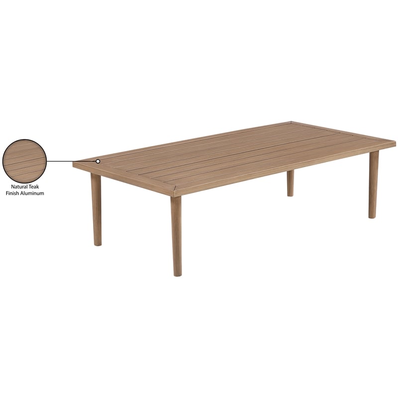 Meridian Furniture Laguna Natural Aluminum Outdoor Patio Coffee Table