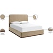 Meridian Furniture Rava Beige Velvet Upholstered King Bed