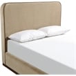 Meridian Furniture Rava Beige Velvet Upholstered Queen Bed