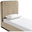 Meridian Furniture Rava Beige Velvet Upholstered Twin Bed