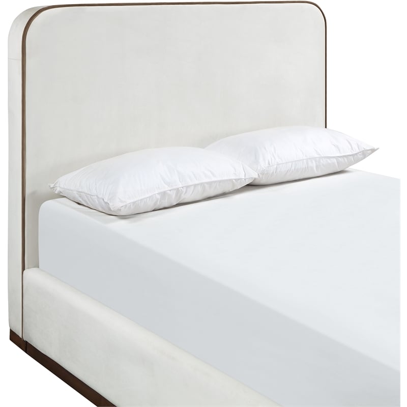 Meridian Furniture Rava Cream Velvet Upholstered King Bed