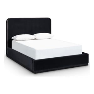 Meridian Furniture Rava Black Velvet Upholstered Queen Bed