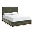 Meridian Furniture Rava Green Velvet Upholstered Full Bed