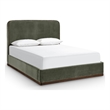 Meridian Furniture Rava Green Velvet Upholstered Queen Bed