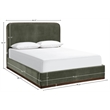 Meridian Furniture Rava Green Velvet Upholstered Queen Bed
