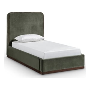 Meridian Furniture Rava Green Velvet Upholstered Twin Bed