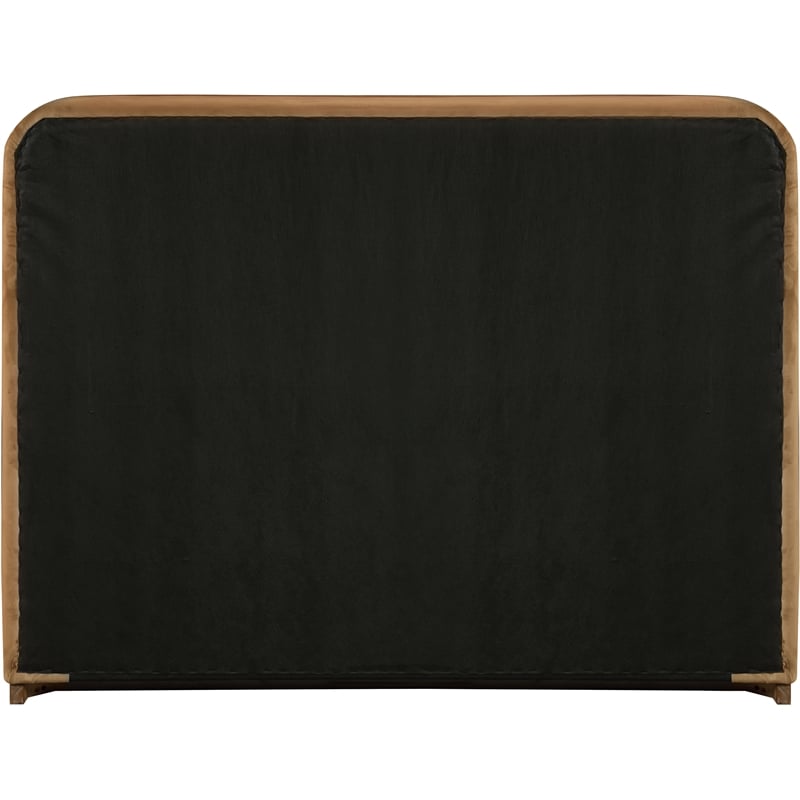 Meridian Furniture Rava Saddle Velvet Upholstered Queen Bed