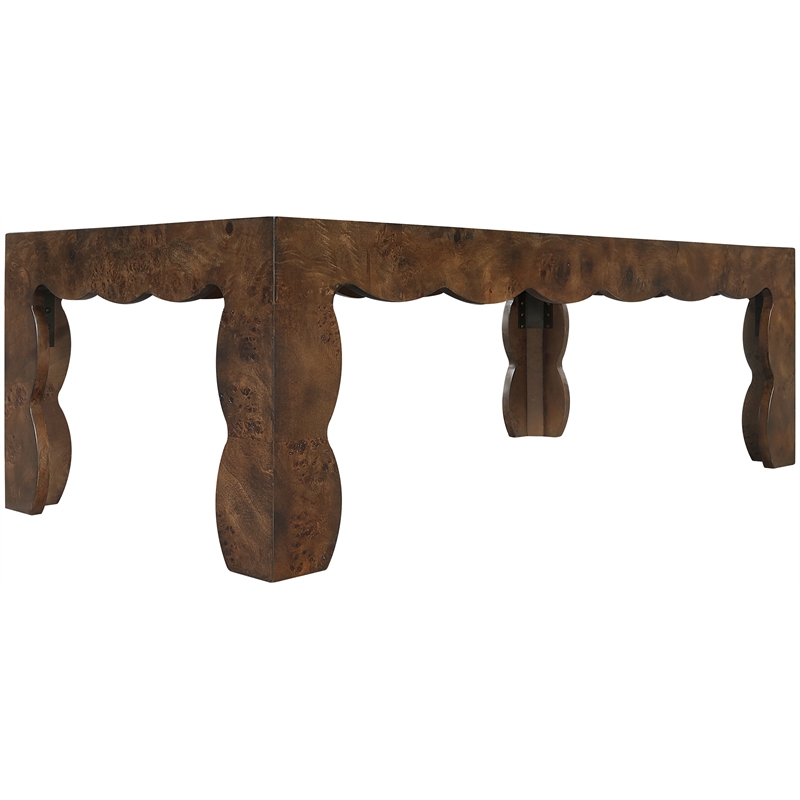 Meridian Furniture Vassa Brown Burl Veneer Coffee Table
