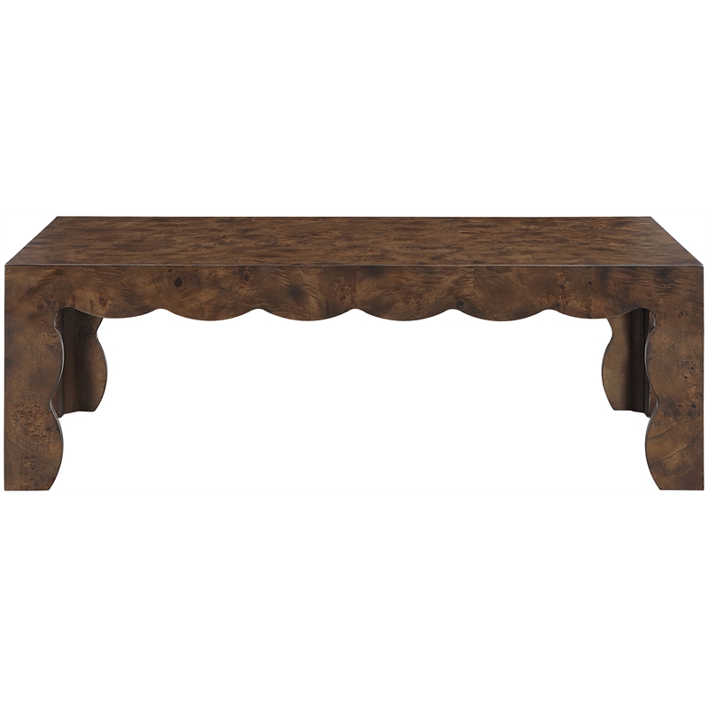 Meridian Furniture Vassa Brown Burl Veneer Coffee Table