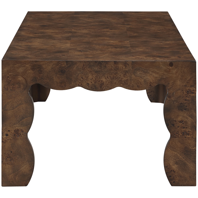 Meridian Furniture Vassa Brown Burl Veneer Coffee Table