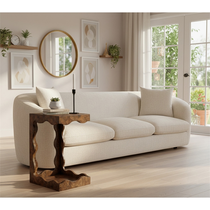 Meridian Furniture Vassa Brown Burl Veneer End Table