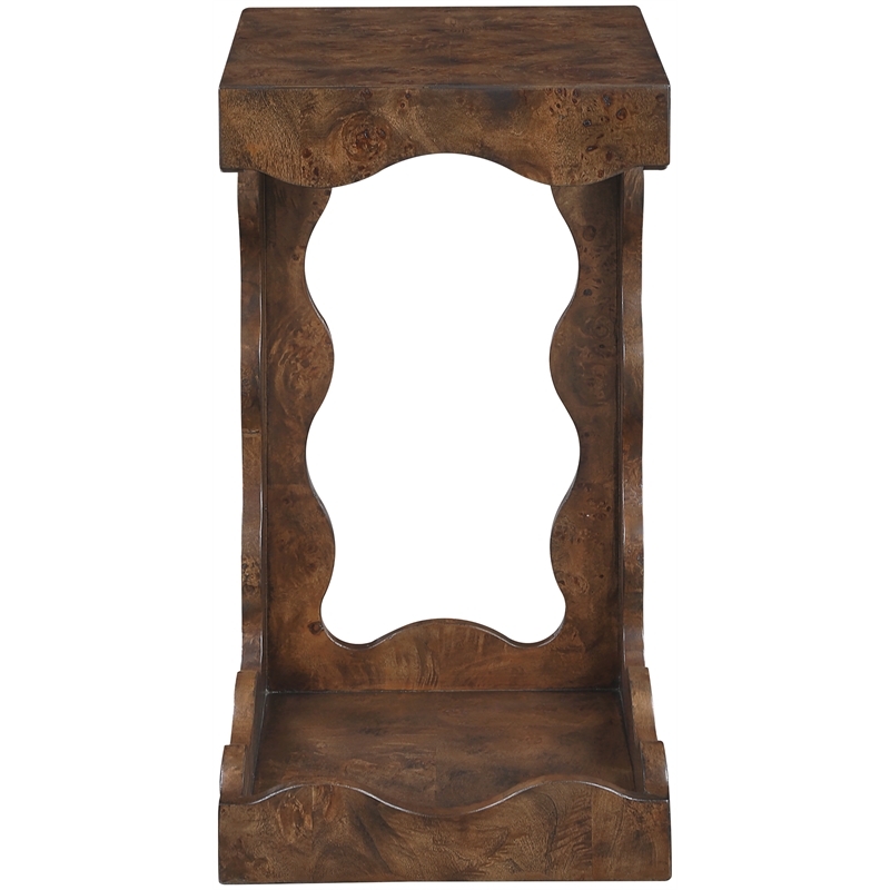 Meridian Furniture Vassa Brown Burl Veneer End Table