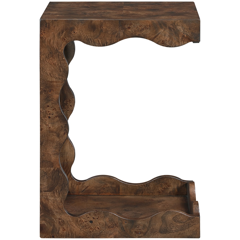 Meridian Furniture Vassa Brown Burl Veneer End Table