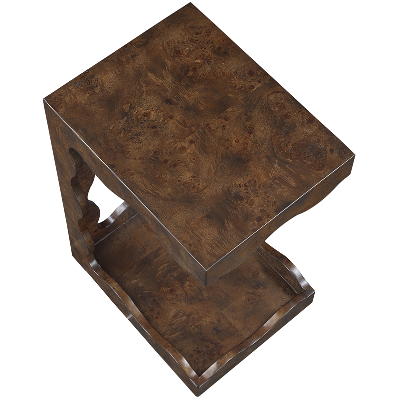 Meridian Furniture Vassa Brown Burl Veneer End Table