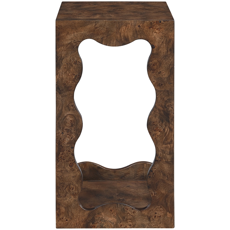 Meridian Furniture Vassa Brown Burl Veneer End Table