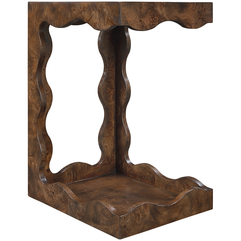 Meridian Furniture Vassa Brown Burl Veneer End Table