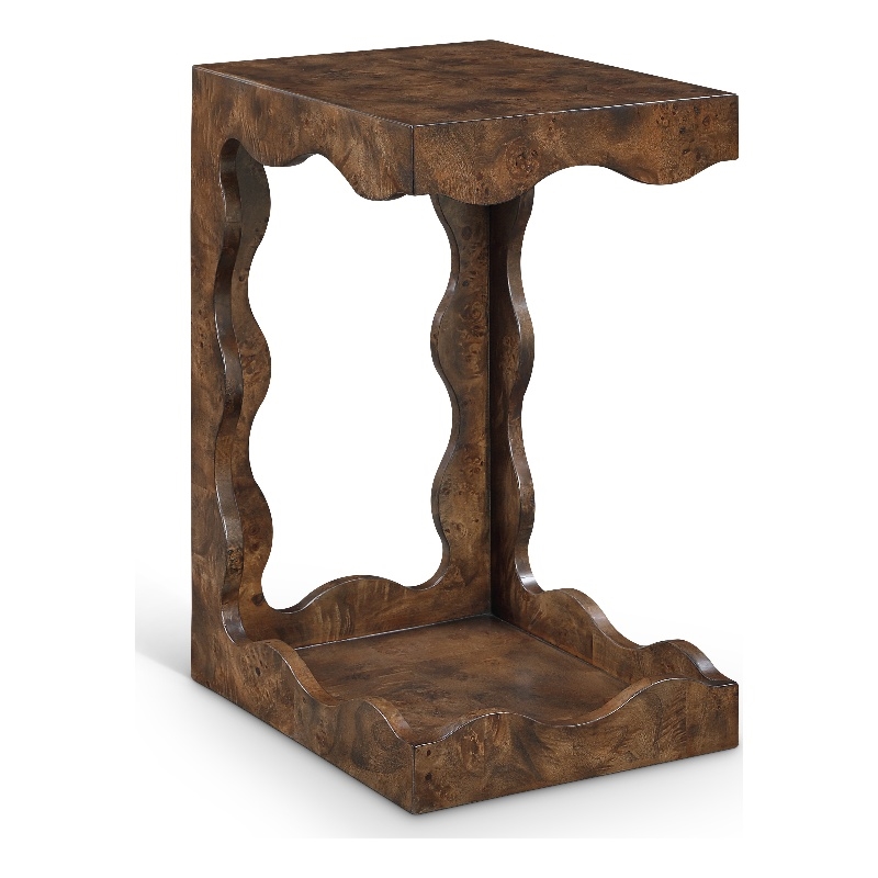 Meridian Furniture Vassa Brown Burl Veneer End Table