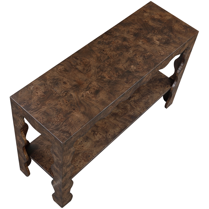 Meridian Furniture Vassa Brown Burl Veneer Console Table