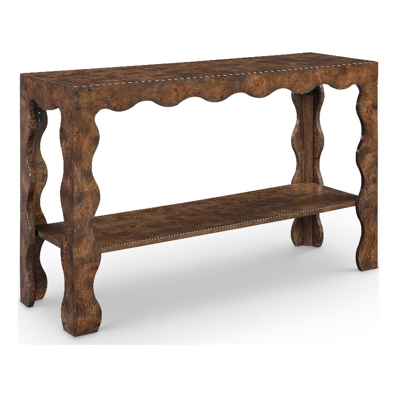 Meridian Furniture Vassa Brown Burl Veneer Console Table
