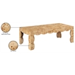 Meridian Furniture Vassa Natural Burl Veneer Coffee Table