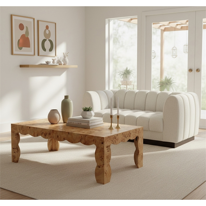 Meridian Furniture Vassa Natural Burl Veneer Coffee Table