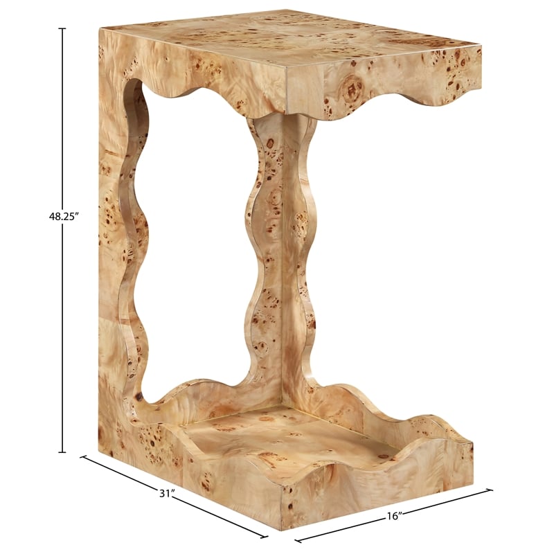 Meridian Furniture Vassa Natural Burl Veneer End Table