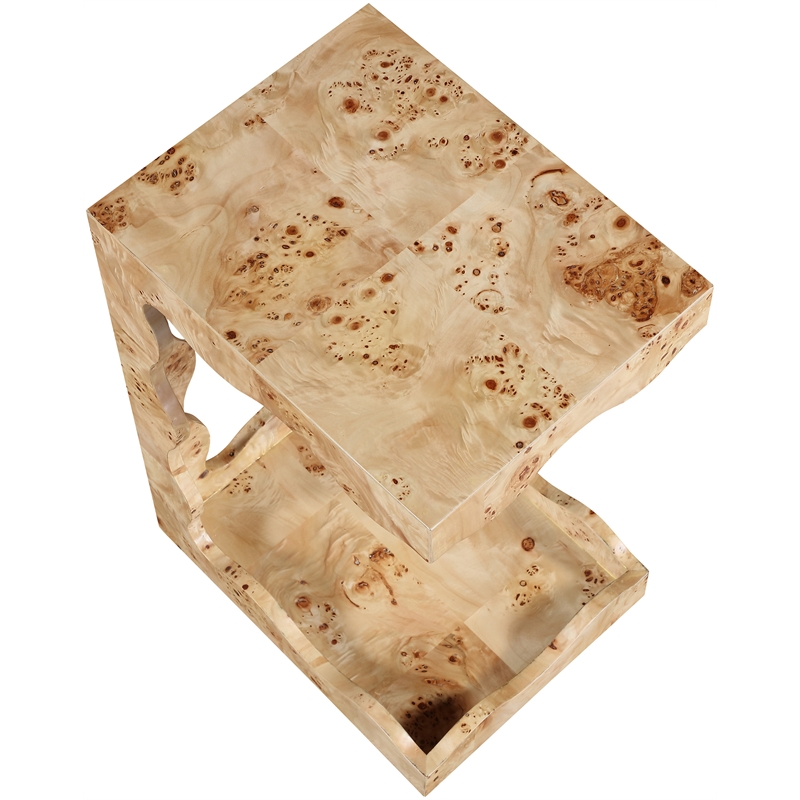 Meridian Furniture Vassa Natural Burl Veneer End Table