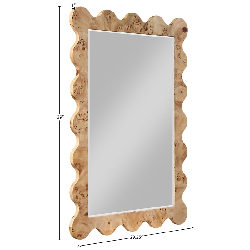 Meridian Furniture Vassa Natural Burl Veneer Mirror