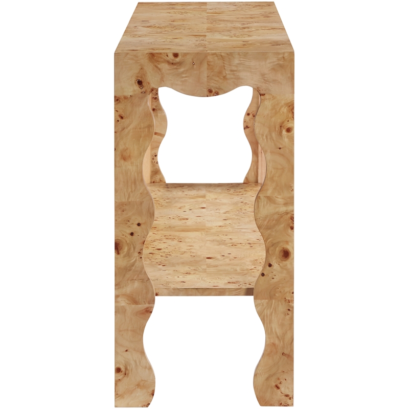 Meridian Furniture Vassa Natural Burl Veneer Console Table