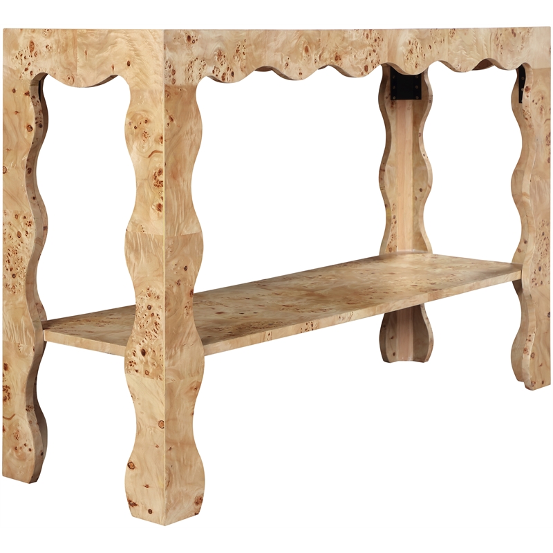 Meridian Furniture Vassa Natural Burl Veneer Console Table