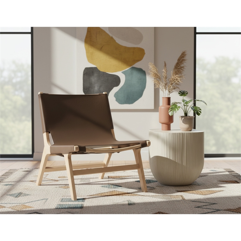 Meridian Furniture Rawlins Brown Vegan Leather Upholstered Accent Chair