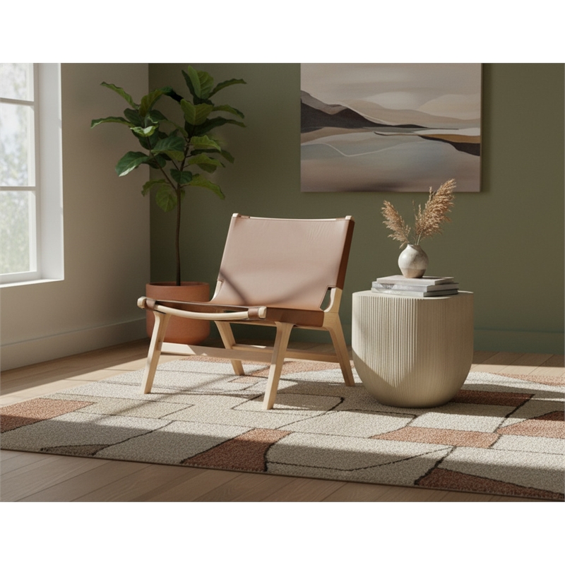 Meridian Furniture Rawlins Cognac Vegan Leather Upholstered Accent Chair