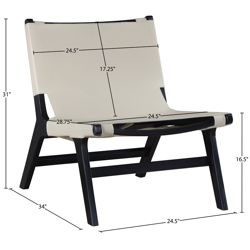 Meridian Furniture Rawlins Beige Vegan Leather Upholstered Accent Chair