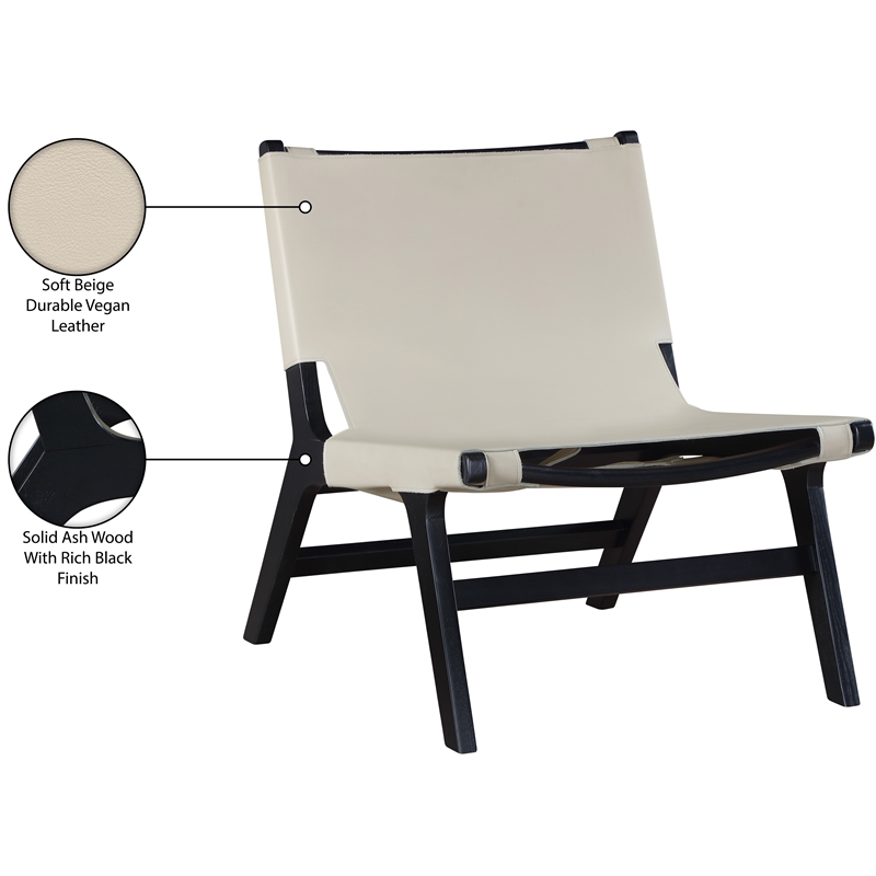 Meridian Furniture Rawlins Beige Vegan Leather Upholstered Accent Chair