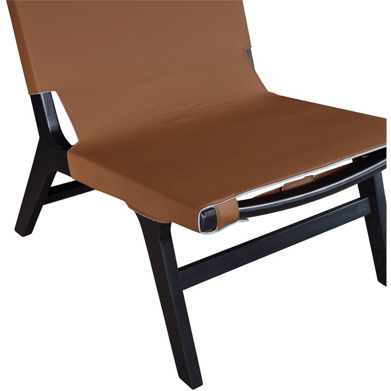 Meridian Furniture Rawlins Cognac Vegan Leather Upholstered Accent Chair