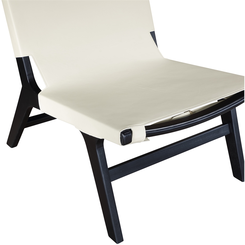 Meridian Furniture Rawlins Cream Vegan Leather Upholstered Accent Chair