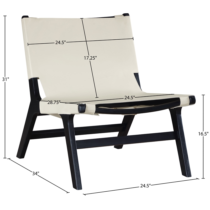 Meridian Furniture Rawlins Cream Vegan Leather Upholstered Accent Chair